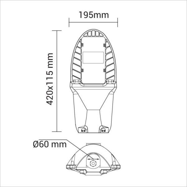 Lampadaire d'éclairage public LED 25W – Image 4